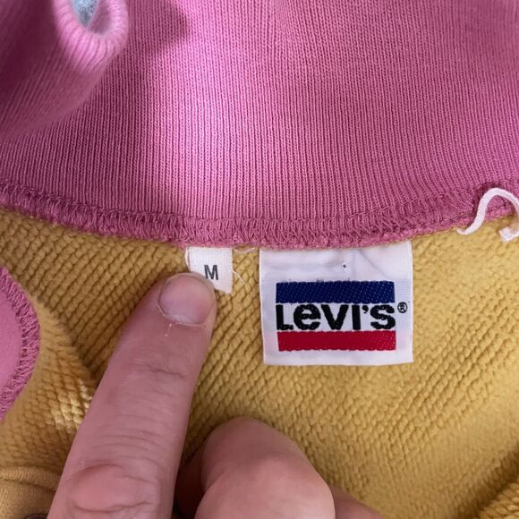 SAMPLE Levi's Vintage Clothing‎ Fleece Cardigan Lemon Orange mens size Medium - Picture 4 of 9